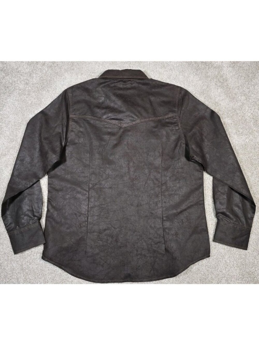 Legacy Falls Faux Leather Pearl Snap Shirt Shacket Rodeo Cowgirl Western Women L - Picture 13 of 13